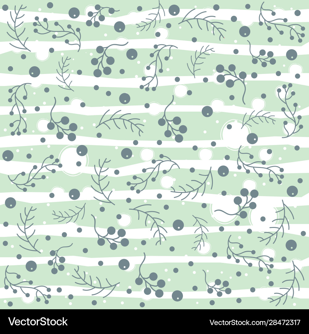 Seamless pattern with berries and spruce branches Seamless pattern with berries and spruce branches vector image