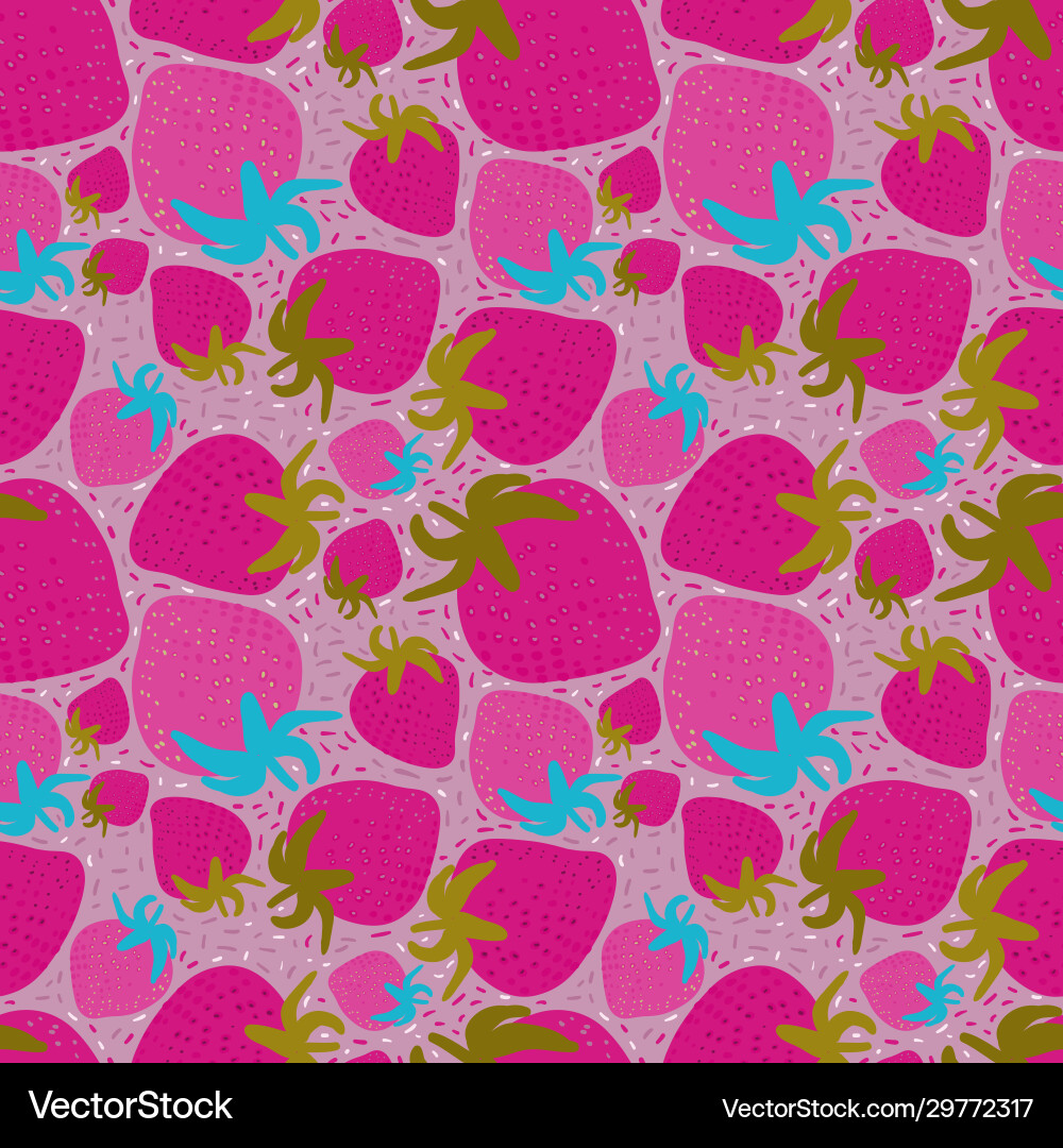 Seamless pattern with strawberries Vector Image