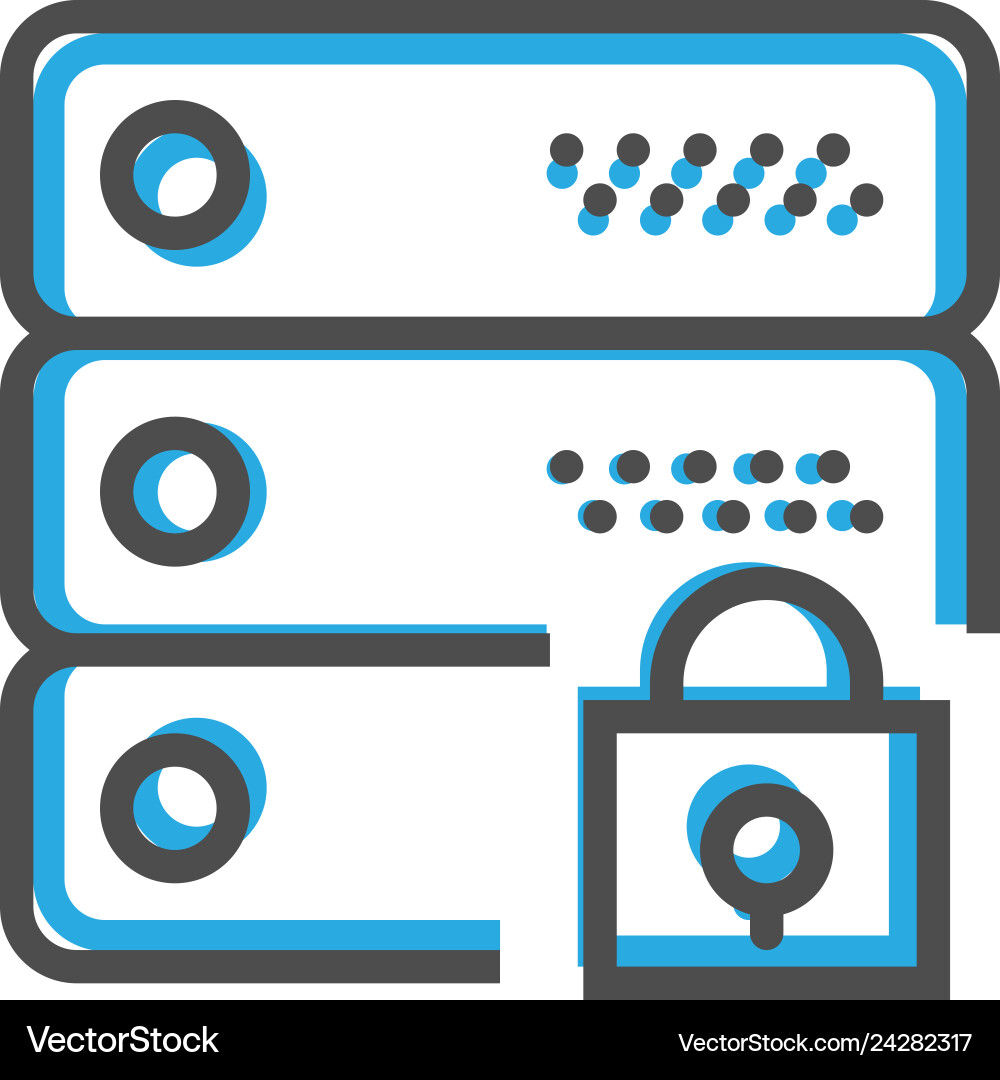 Server icon design interaction line Server icon design interaction line vector image