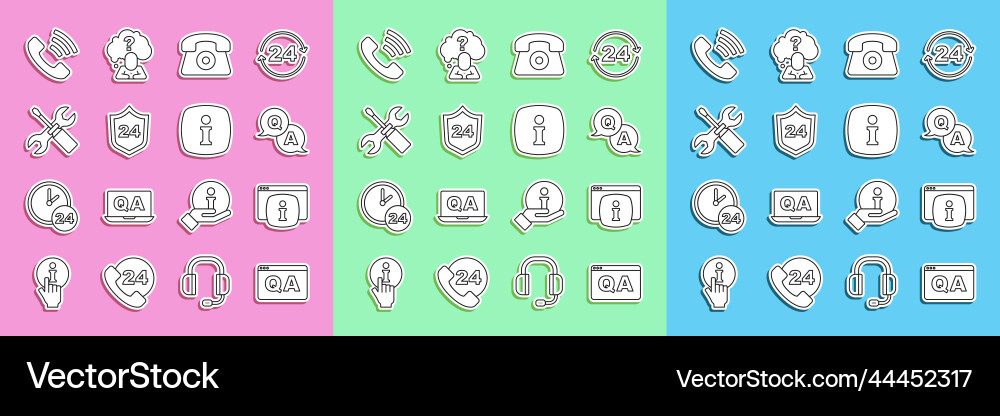 Set line question and answer monitor with faq Set line question and answer monitor with faq vector image