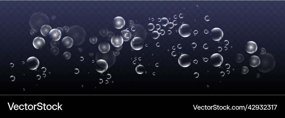 Set of realistic colorful soap bubbles to create vector image