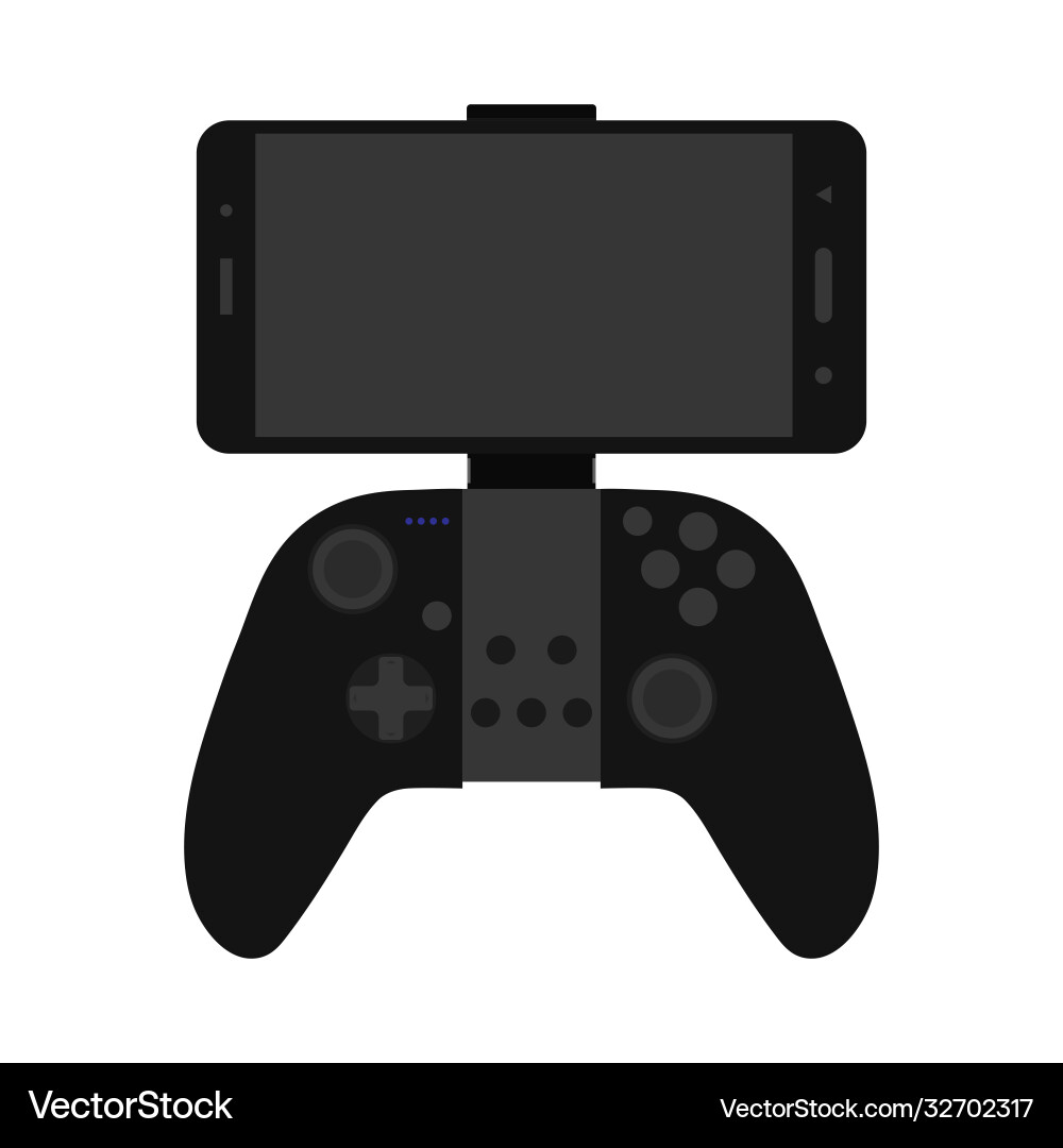 Video game controller with smartphone Video game controller with smartphone vector image