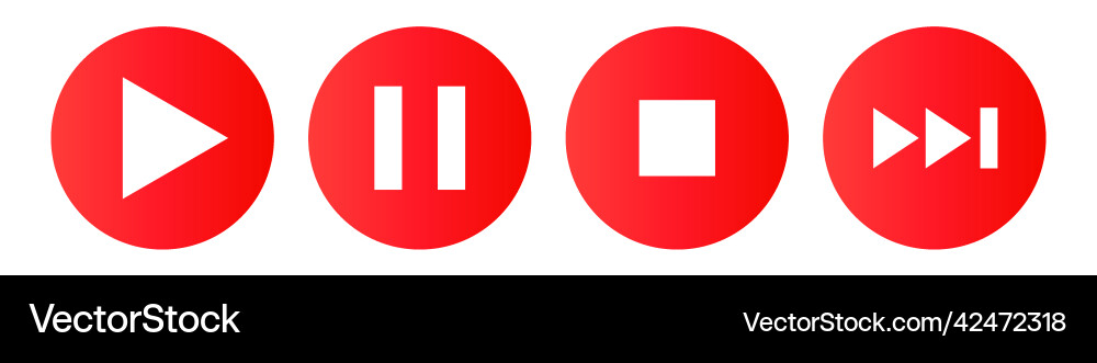 A set of control buttons A set of control buttons vector image