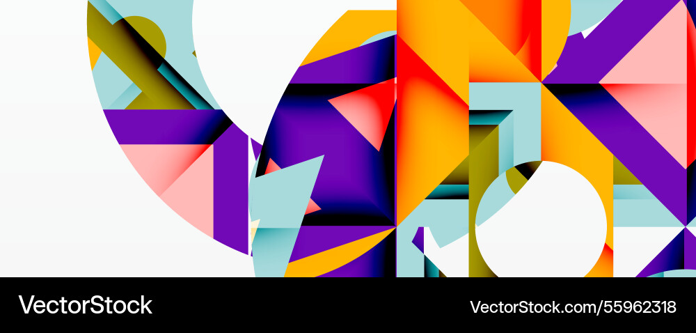 Abstract geometric composition with interlocking Vector Image
