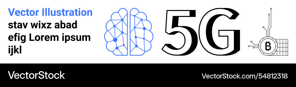 Ai neural network 5g technology and blockchain Ai neural network 5g technology and blockchain vector image