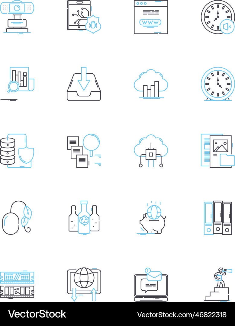 Chatbot technology linear icons set artificial Chatbot technology linear icons set artificial vector image