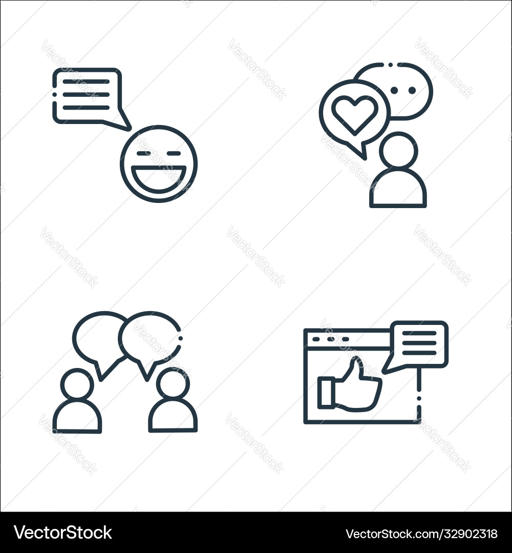 Chatting and communication line icons linear set Chatting and communication line icons linear set vector image