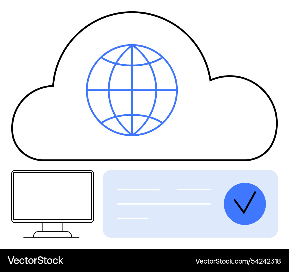 Cloud computing integration with global Cloud computing integration with global vector image