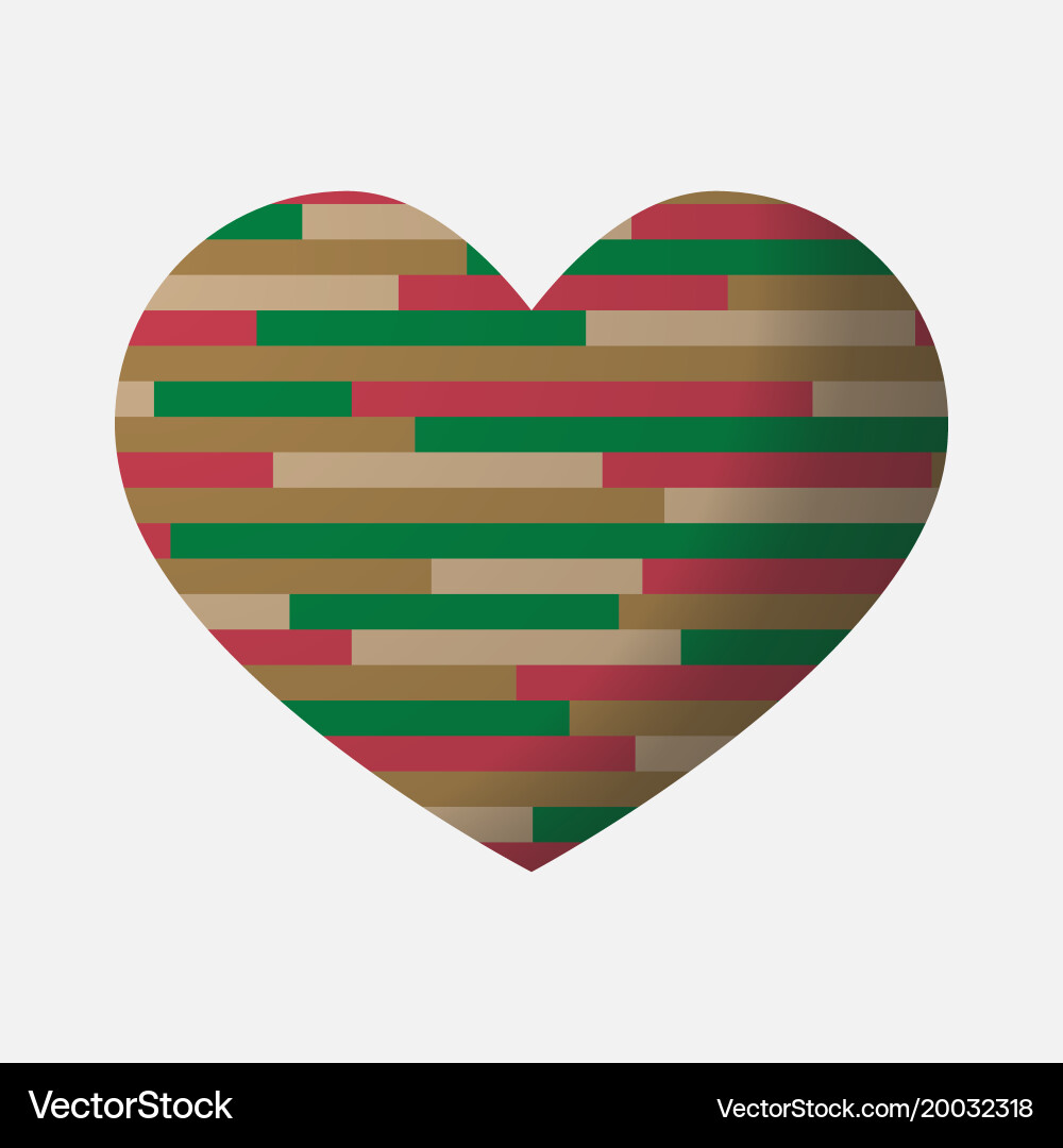 Color heart with a shadow element for postcard Vector Image