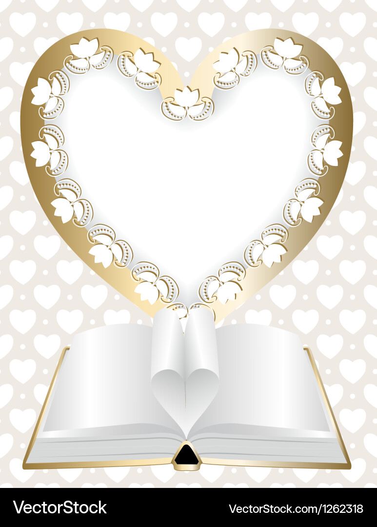 Festive background with frame in shape of heart vector image