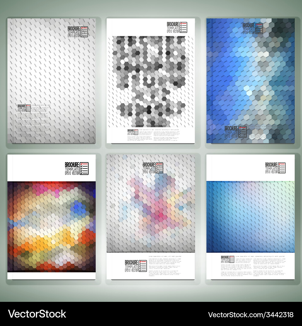 Geometric backgrounds abstract hexagonal patterns vector image