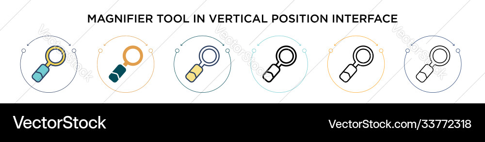 Magnifier tool in vertical position interface vector image