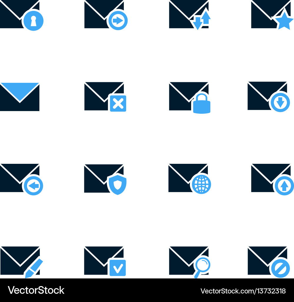 Mail and envelope icons set vector image