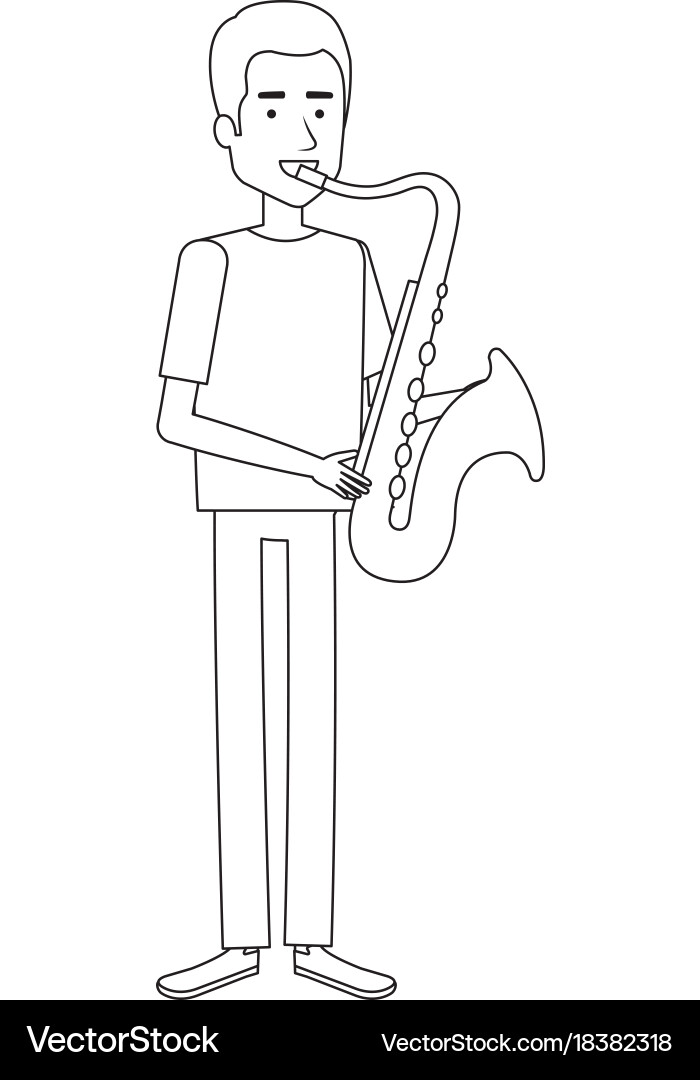 Man playing saxophone character Vector Image
