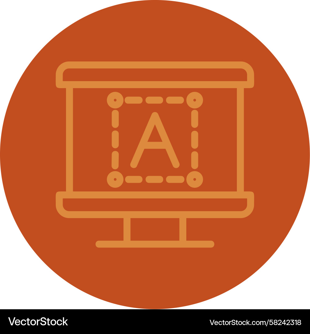 Multi-Color Text Box Line Icon Vector Image
