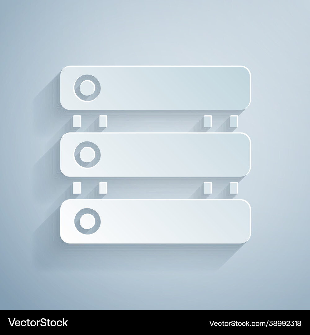 Paper cut server data web hosting icon isolated Paper cut server data web hosting icon isolated vector image