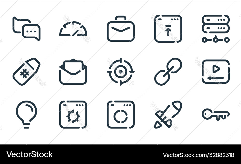 Seo Linie Icons lineare Set Qualität Seo Linie Icons lineare Set Qualität vektorbild