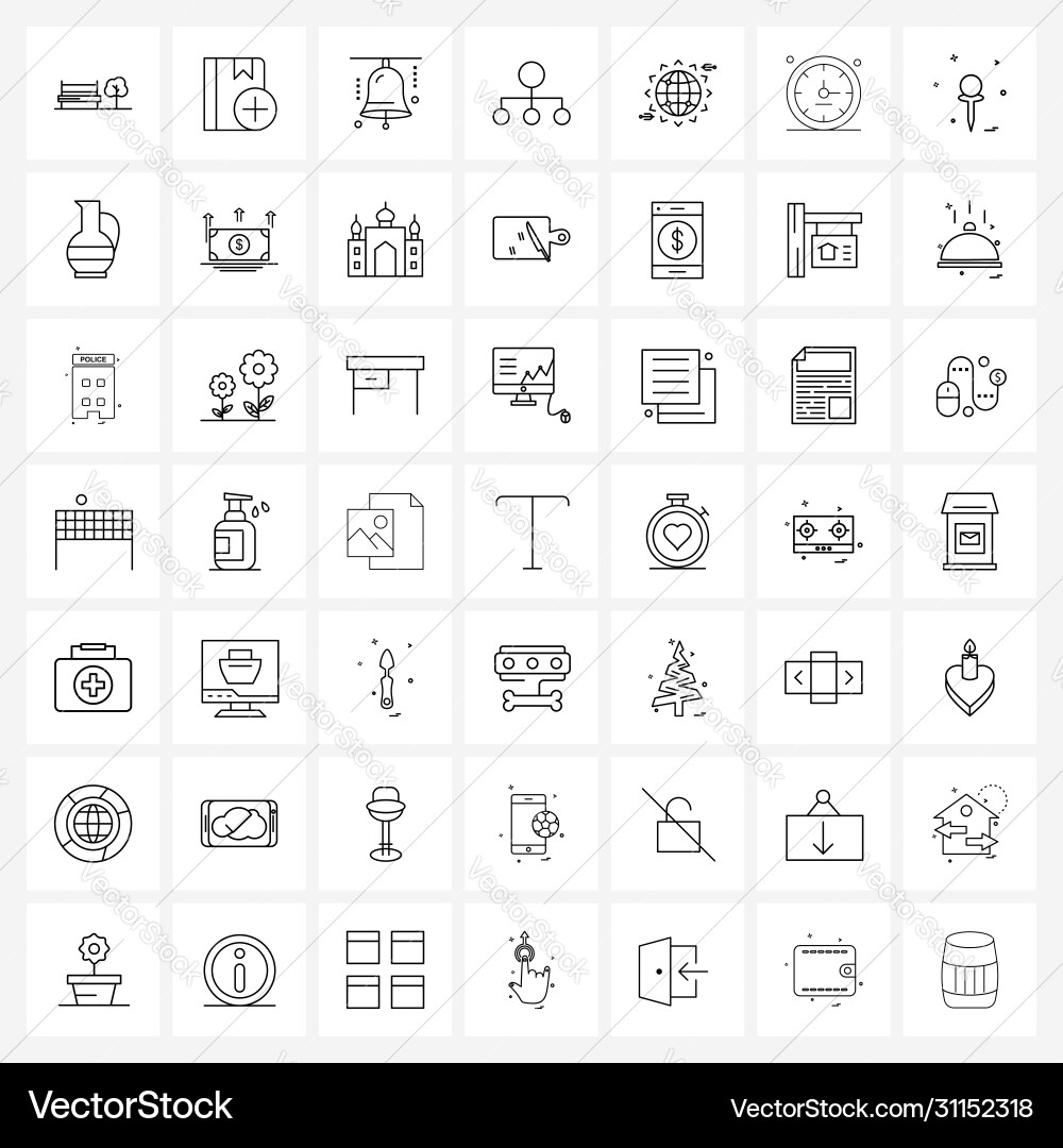 Set 49 simple line icons internet vector image