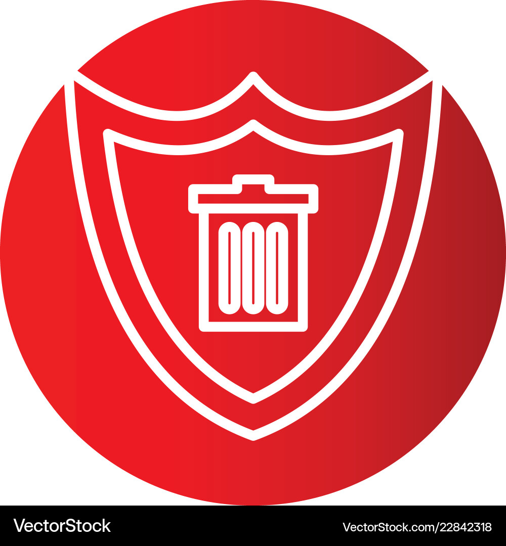 Shield icon in creative design with elements Vector Image