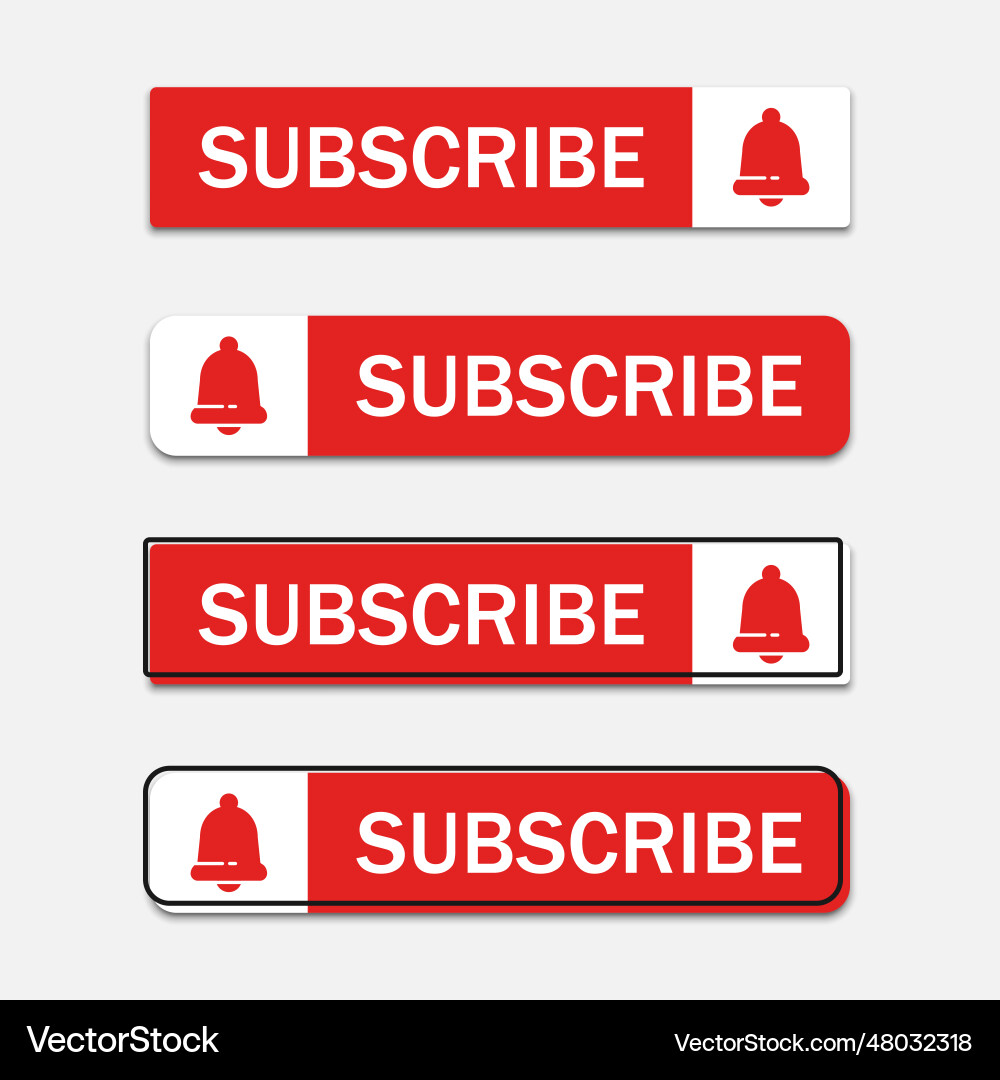 Subscribe button icon set in a flat design vector image