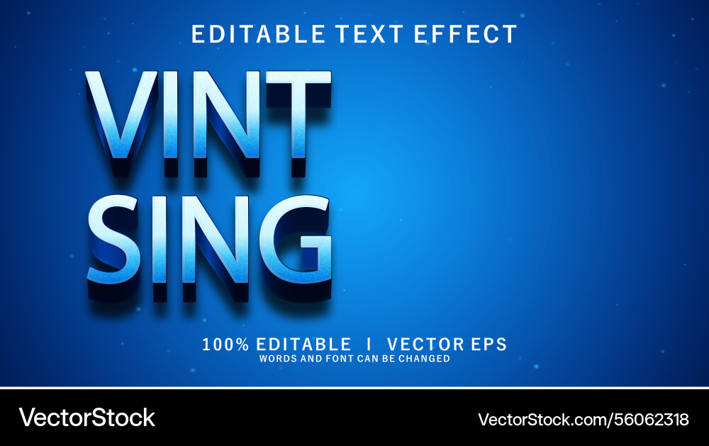Vint sign 3d text effect with modern style design Vint sign 3d text effect with modern style design Vector Image