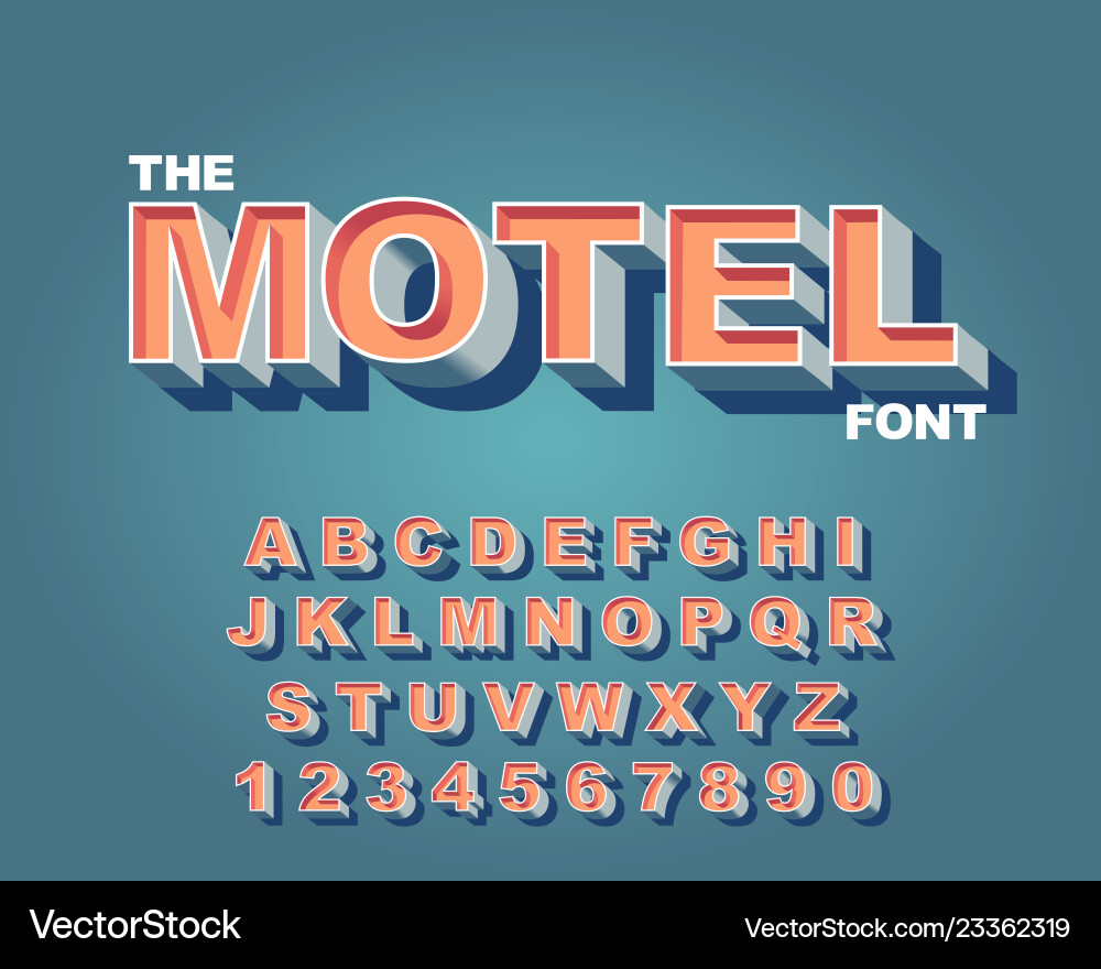 3d bold retro font vintage alphabet 80 s 3d bold retro font vintage alphabet 80 s vector image