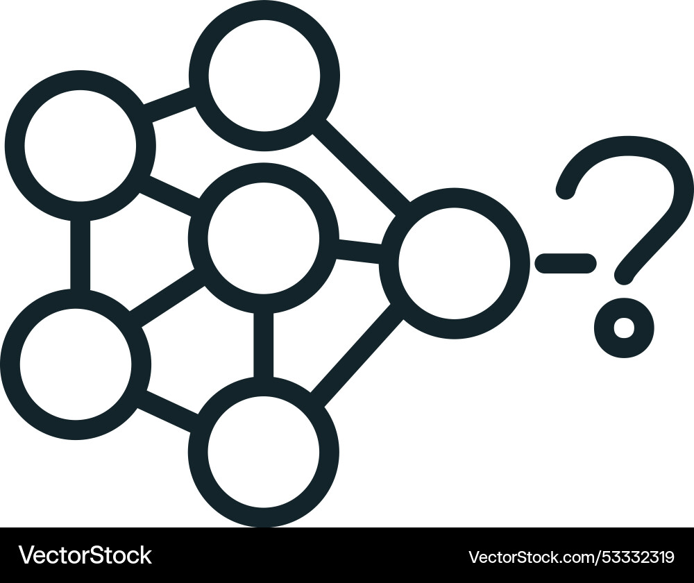Artificial intelligence network asking a question vector image