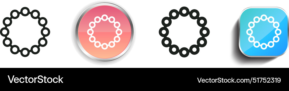 Beads icon thin linear regular and button style Beads icon thin linear regular and button style vector image