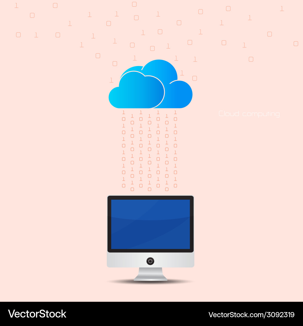 Cloud technology computing background concept vector image