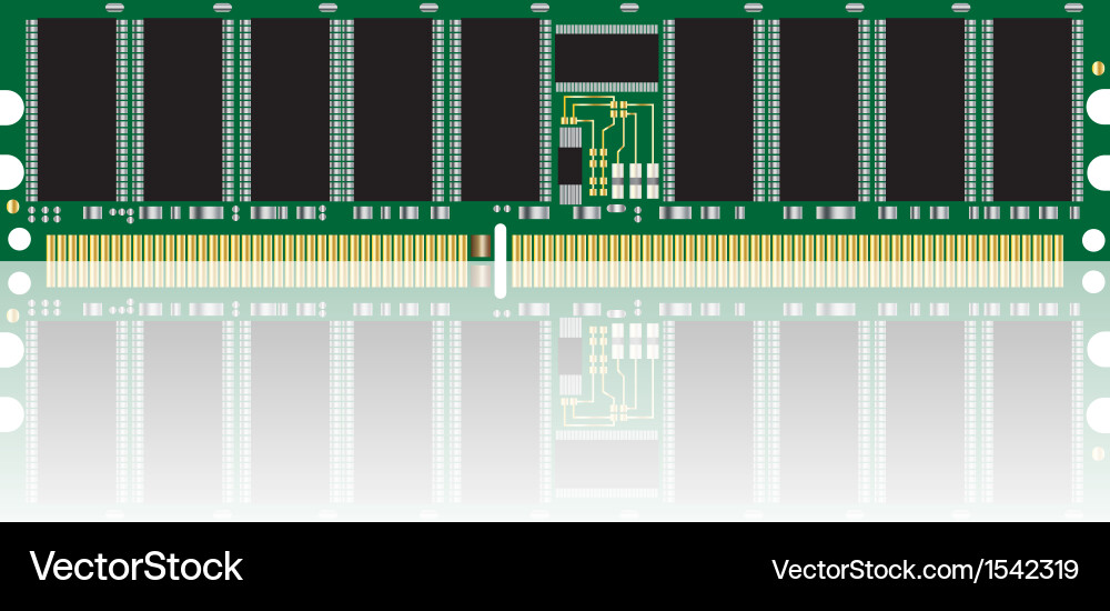 Computer RAM Module - DIMM Memory Stick vector image