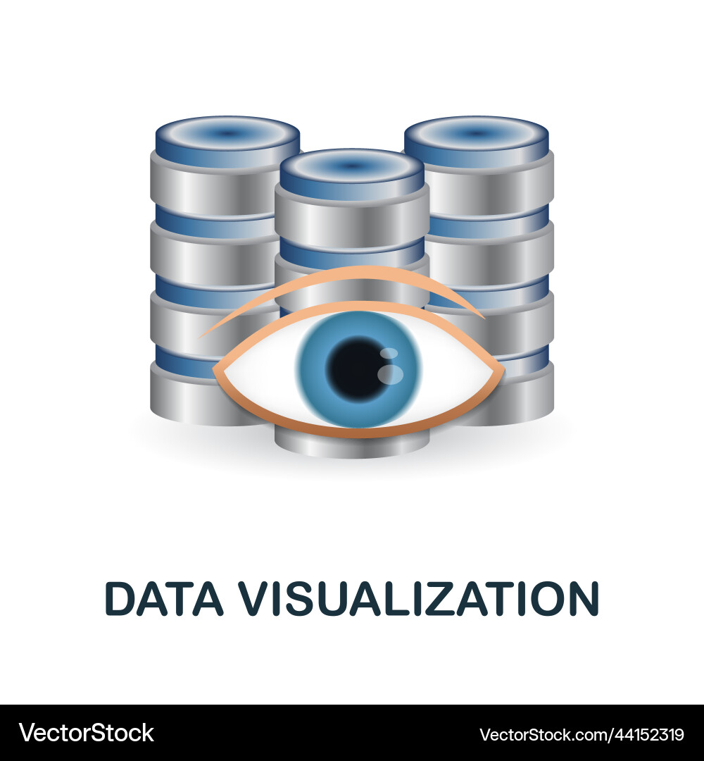 Data visualization icon 3d from science vector image