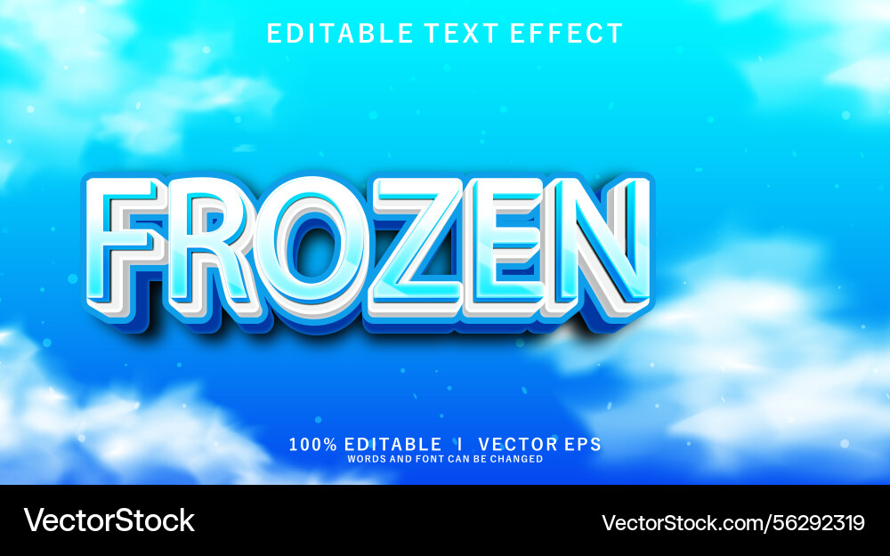 Frozen 3d text effect with modern style design Frozen 3d text effect with modern style design vector image