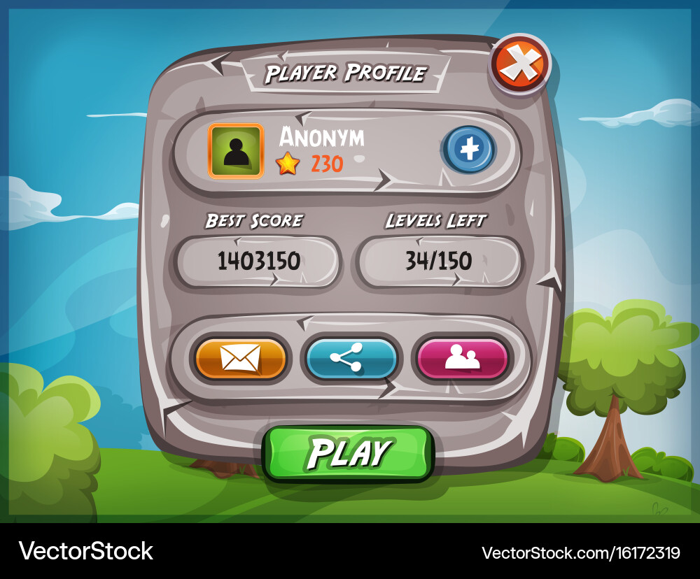 Game Player Profile Icon vector image