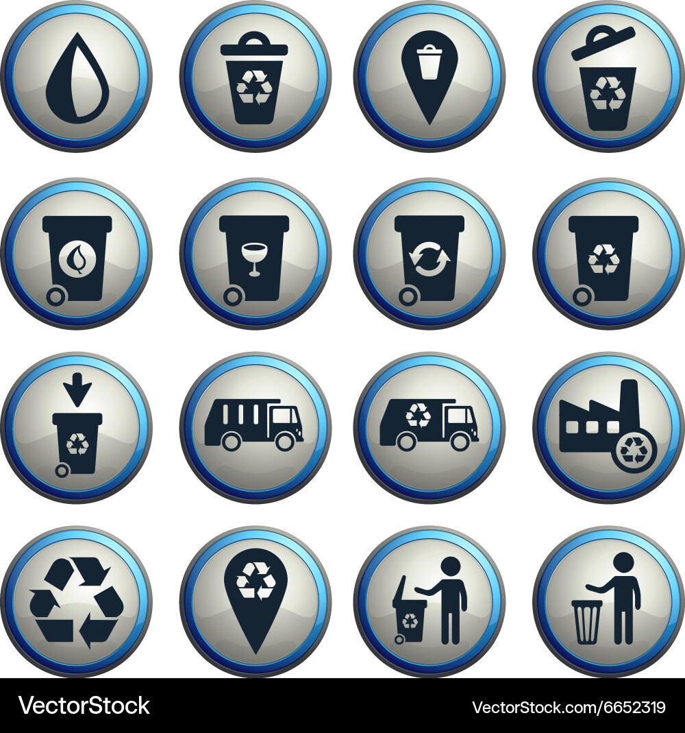 Garbage simply icons vector image