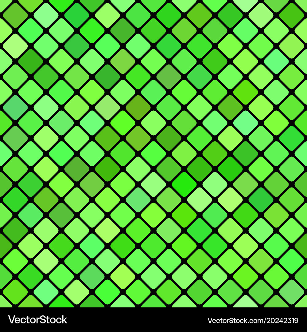 Green abstract seamless diagonal square pattern vector image