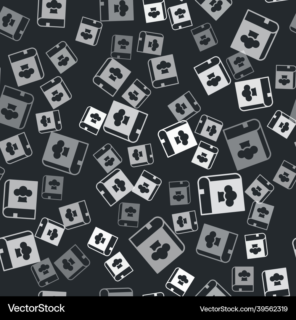 Grey cookbook icon isolated seamless pattern vector image