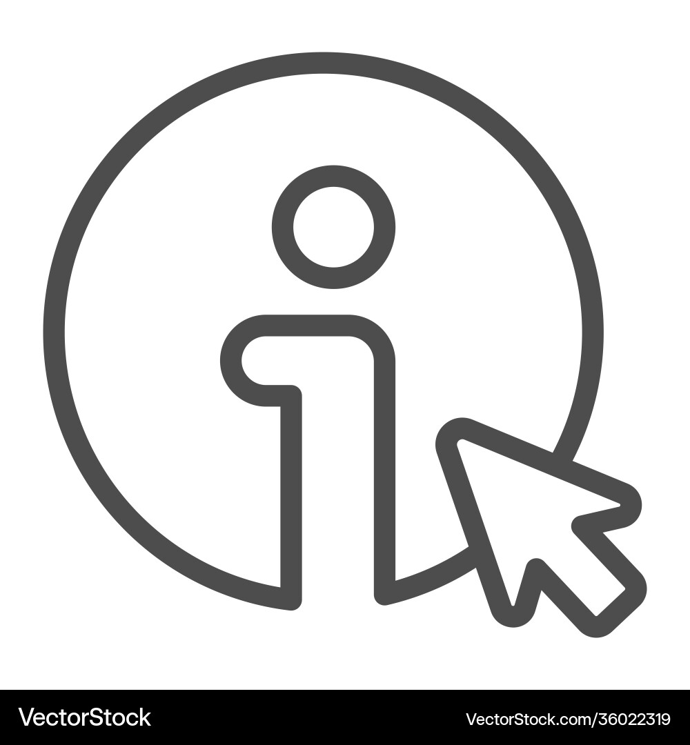 Information sign and cursor line icon startup vector image