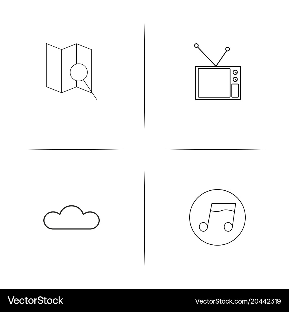 Internet of things simple linear icon setsimple vector image