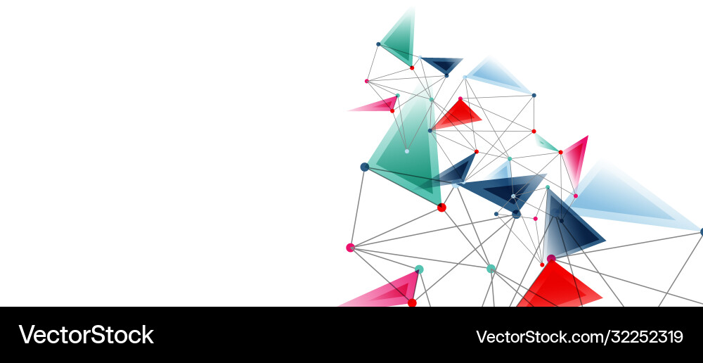 Line points connections triangular technology Vector Image
