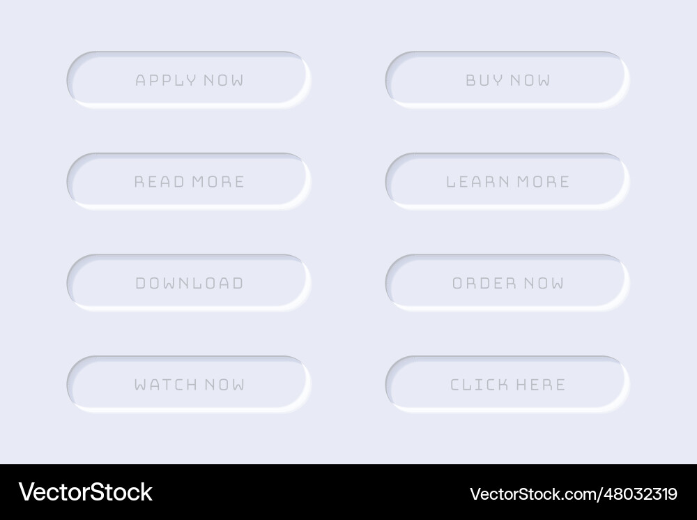 Minimalistic web buttons collection in gray Minimalistic web buttons collection in gray vector image