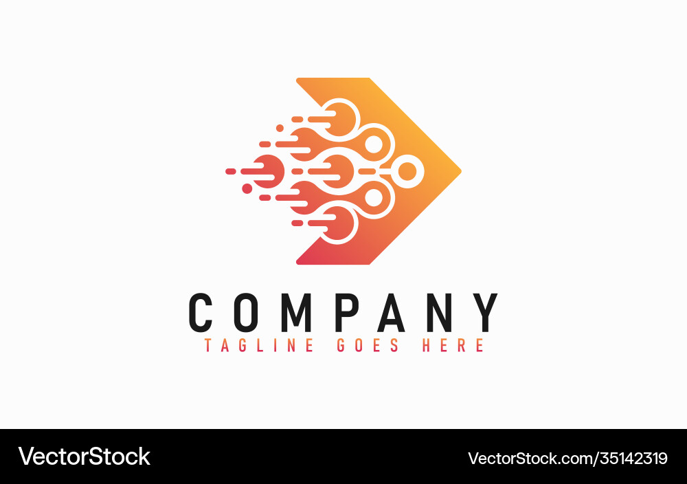 Modern arrow logo abstract orange Vector Image