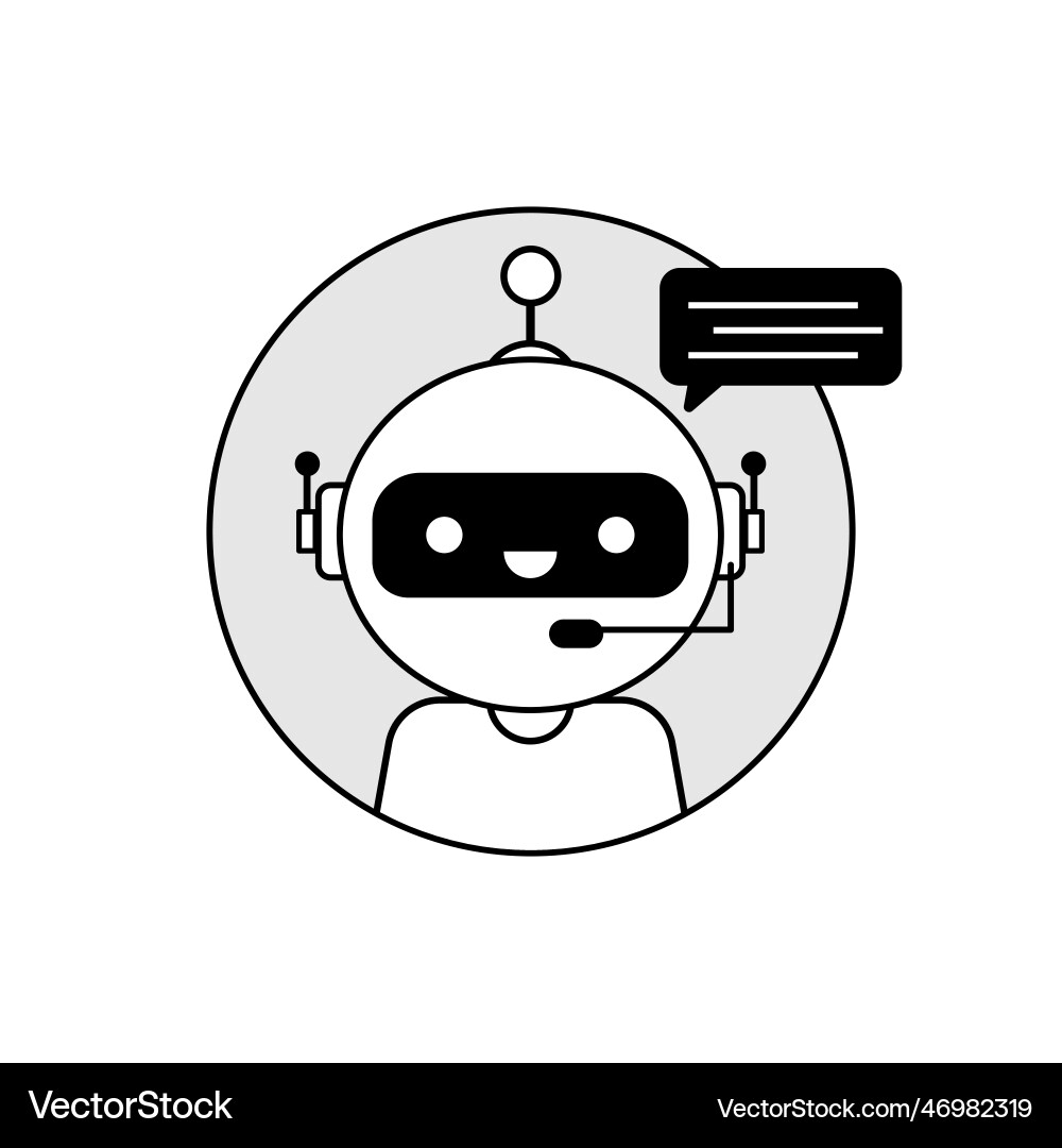 Robot icon t with speech bubble Robot icon t with speech bubble vector image