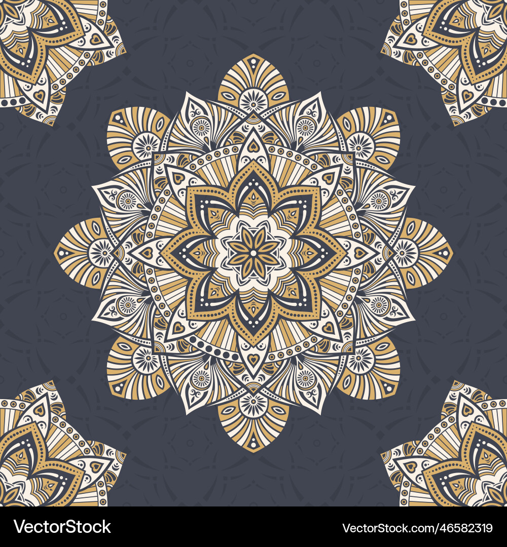 Seamless color pattern with mandala abstract Seamless color pattern with mandala abstract vector image