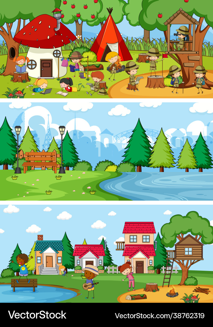 Set different horizontal scenes background Set different horizontal scenes background vector image