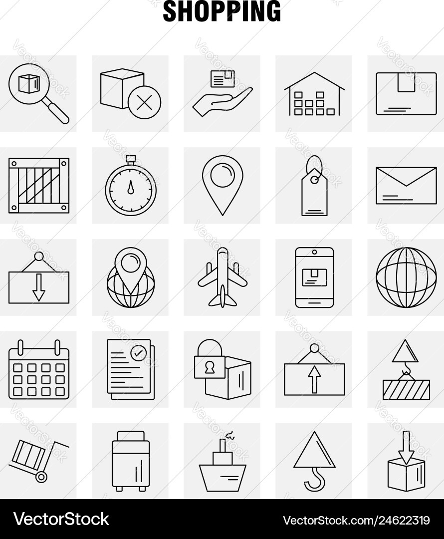 Shopping line icon for web print and mobile uxui vector image
