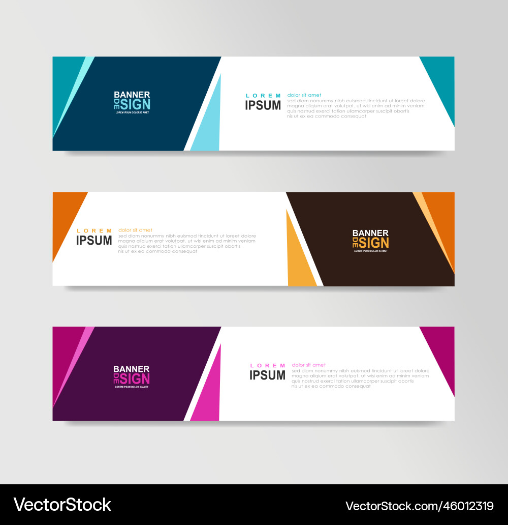 Templates of horizontal web banner website header Templates of horizontal web banner website header Vector Image