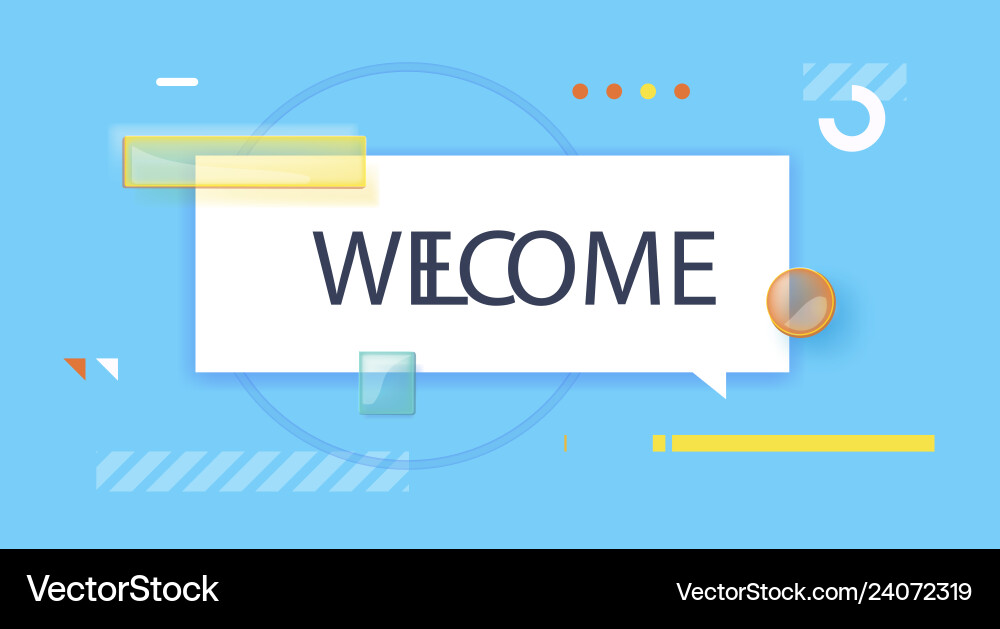 Welcome in design banner template for web Vector Image