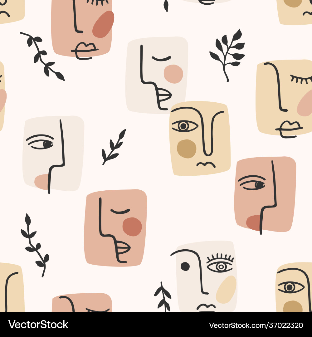 Abstract Face Pattern vector image