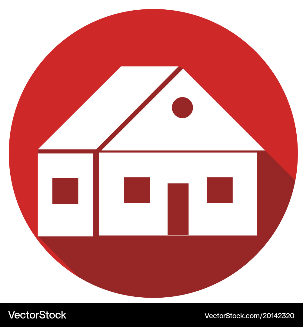 Building icon with long shadow vector image
