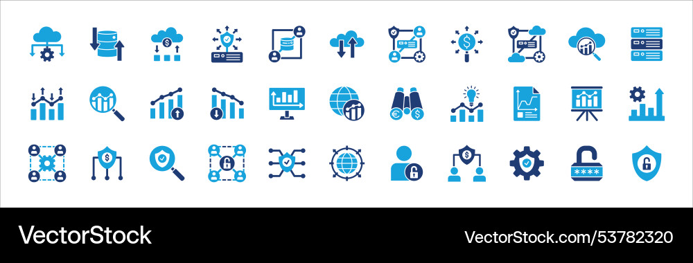 Business data statistic and security related icon Vector Image